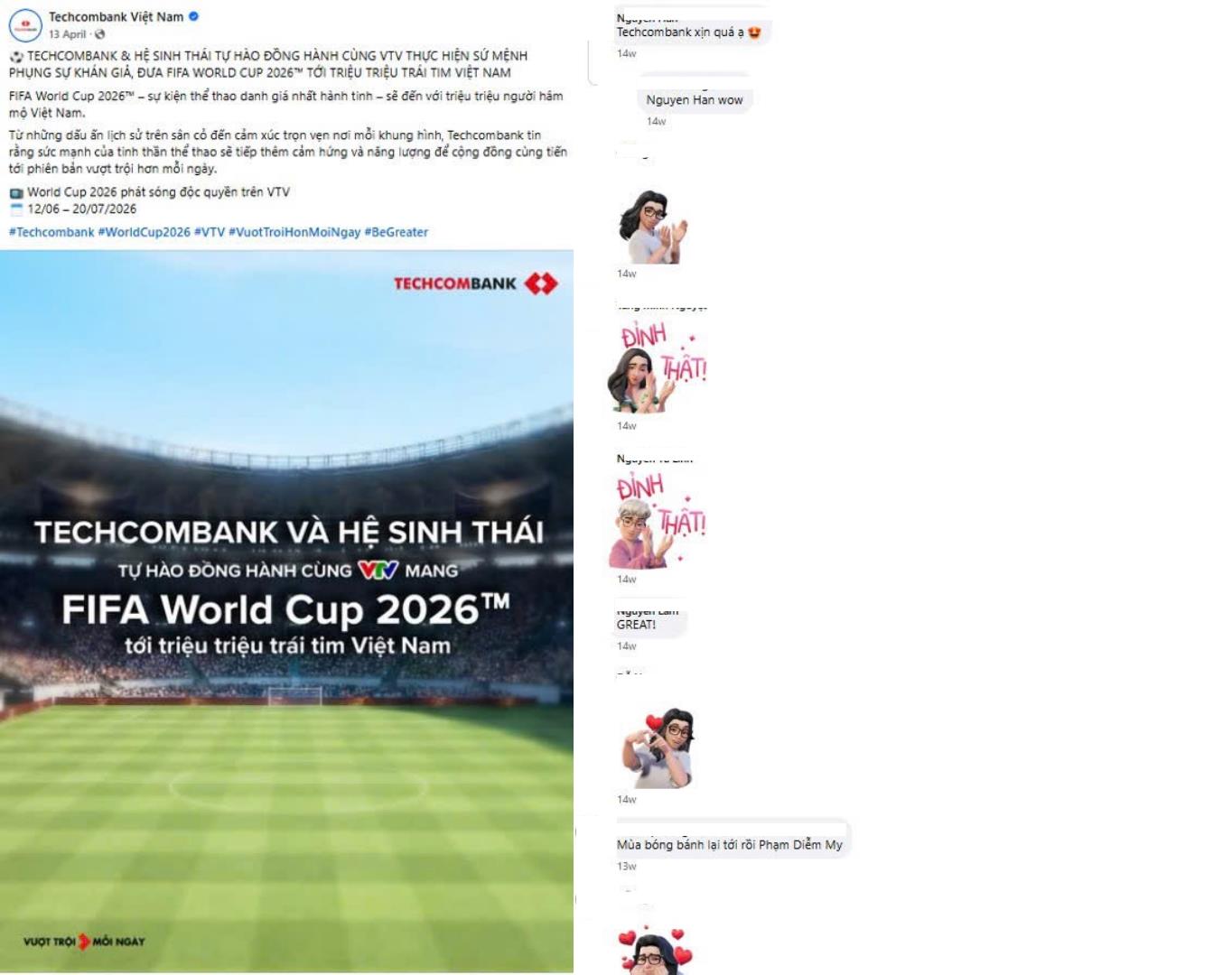Dấu ấn Techcombank &ndash; Nh&agrave; t&agrave;i trợ Quốc gia bản quyền ph&aacute;t s&oacute;ng kỳ FIFA World Cup 2026 lịch sử - Ảnh 1.