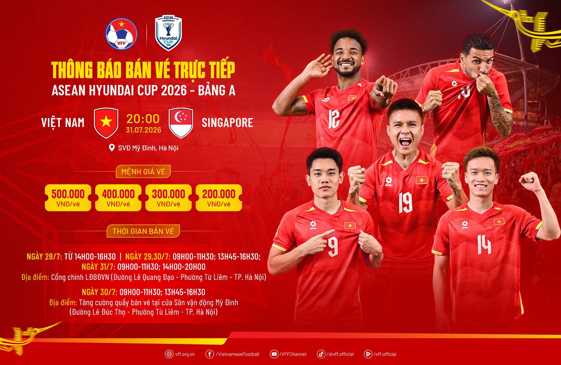 Mua v&eacute; trực tiếp xem Việt Nam đấu Singapore ở ASEAN Cup ở đ&acirc;u?- Ảnh 1.