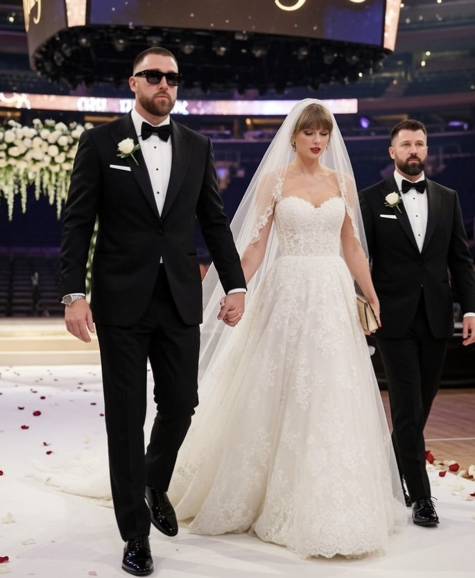 Chỉ c&oacute; 4 từ để n&oacute;i về si&ecirc;u đ&aacute;m cưới của Taylor Swift v&agrave; chồng cầu thủ: "Tr&agrave;n ngập ảnh chế"- Ảnh 3.