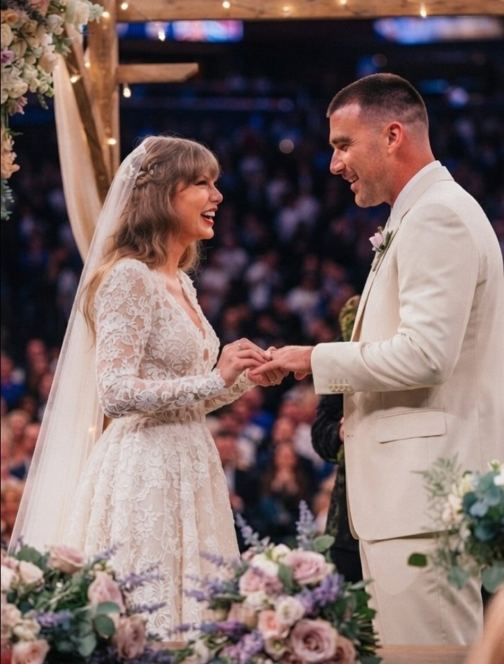 Chỉ c&oacute; 4 từ để n&oacute;i về si&ecirc;u đ&aacute;m cưới của Taylor Swift v&agrave; chồng cầu thủ: "Tr&agrave;n ngập ảnh chế"- Ảnh 2.