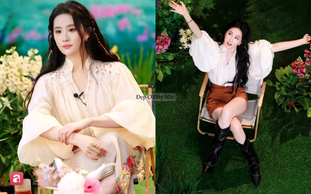 &Aacute;o "n&agrave;ng thơ" như Lưu Diệc Phi khiến d&acirc;n t&igrave;nh rần rần t&igrave;m mua theo: Mặc vừa trẻ trung vừa kh&eacute;o che khuyết điểm - Ảnh 1.