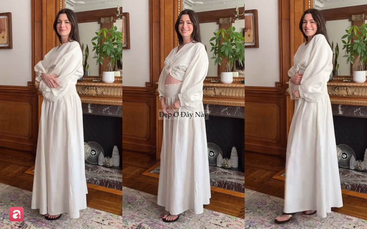 Style bầu "kh&ocirc;ng một bộ n&agrave;o xấu" của Anne Hathaway: Đẹp từ thảm đỏ tới đời thường, mặc vội ra phố cũng đủ g&acirc;y sốt- Ảnh 2.