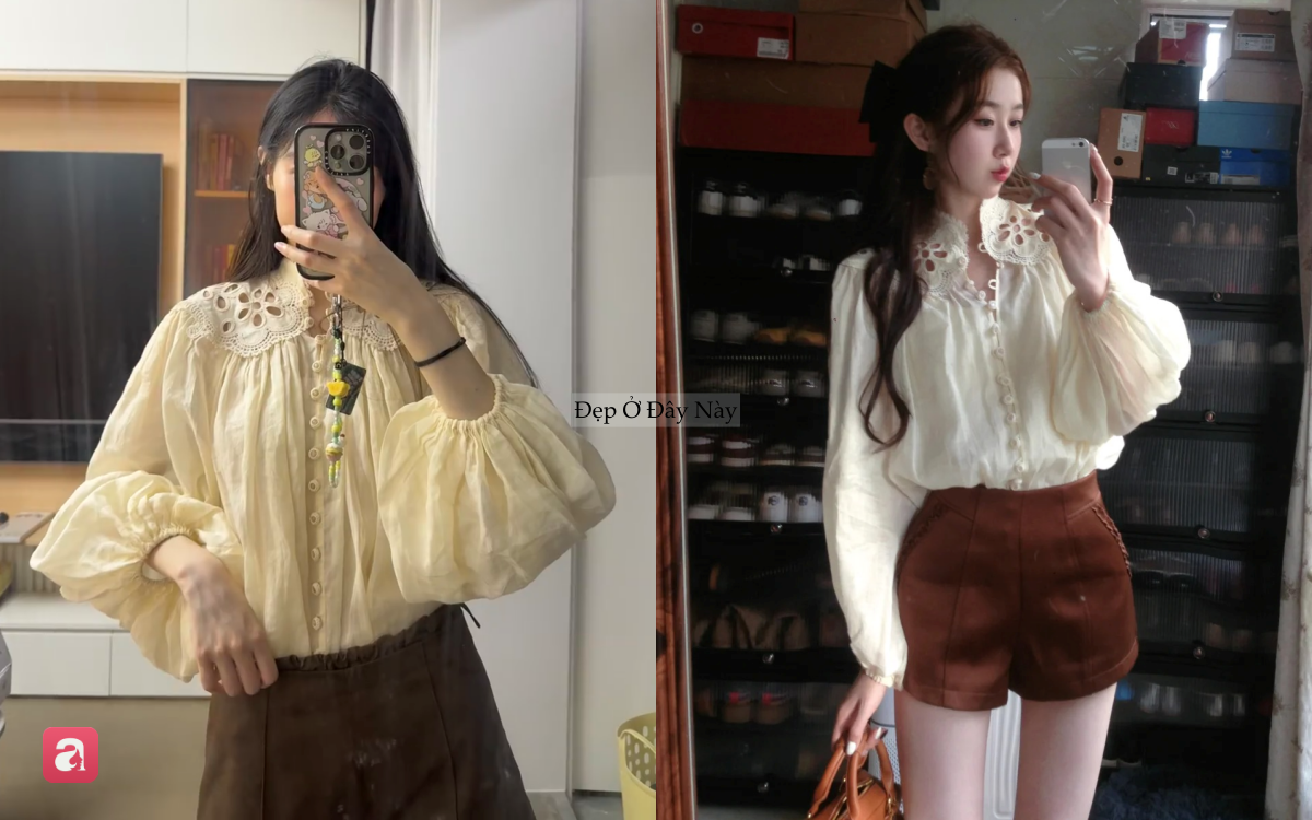 &Aacute;o "n&agrave;ng thơ" như Lưu Diệc Phi khiến d&acirc;n t&igrave;nh rần rần t&igrave;m mua theo: Mặc vừa trẻ trung vừa kh&eacute;o che khuyết điểm - Ảnh 2.