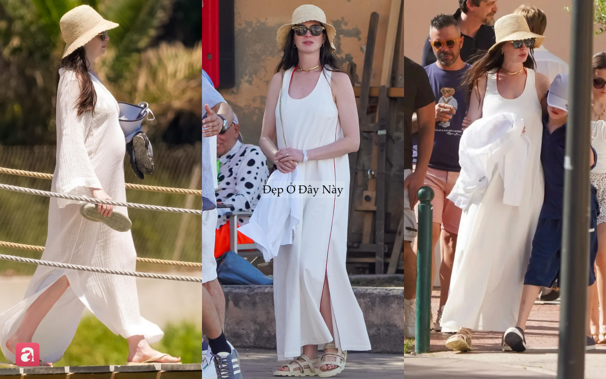 Style bầu "kh&ocirc;ng một bộ n&agrave;o xấu" của Anne Hathaway: Đẹp từ thảm đỏ tới đời thường, mặc vội ra phố cũng đủ g&acirc;y sốt- Ảnh 3.