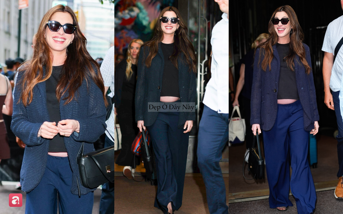 Style bầu "kh&ocirc;ng một bộ n&agrave;o xấu" của Anne Hathaway: Đẹp từ thảm đỏ tới đời thường, mặc vội ra phố cũng đủ g&acirc;y sốt- Ảnh 9.