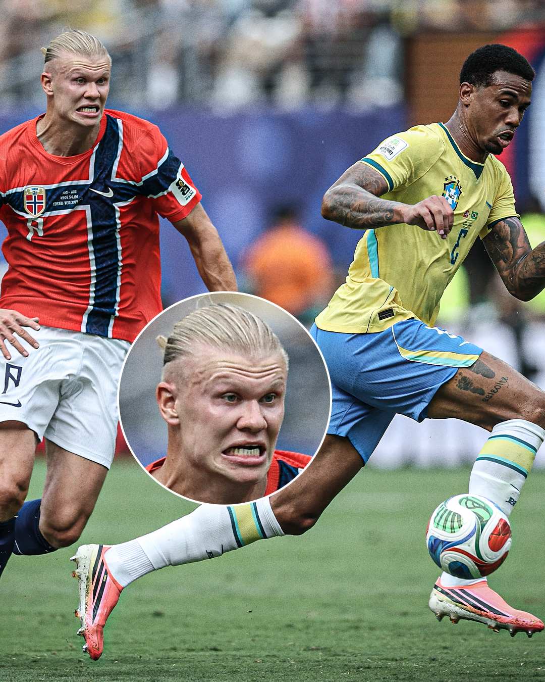 Erling Haaland khiến MXH thế giới b&ugrave;ng nổ, một rổ meme được chế ra sau c&uacute; đ&uacute;p tiễn Brazil về nước- Ảnh 1.