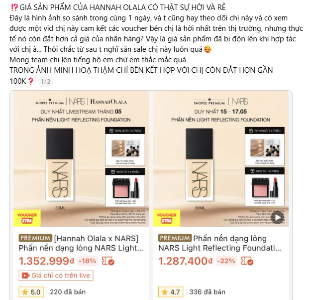 D&acirc;n mạng &ldquo;bắt b&agrave;i&rdquo; Hannah Olala: Độn gi&aacute; tr&ecirc;n trời, livestream deal hời m&agrave; vẫn đắt hơn mua ng&agrave;y thường- Ảnh 1.