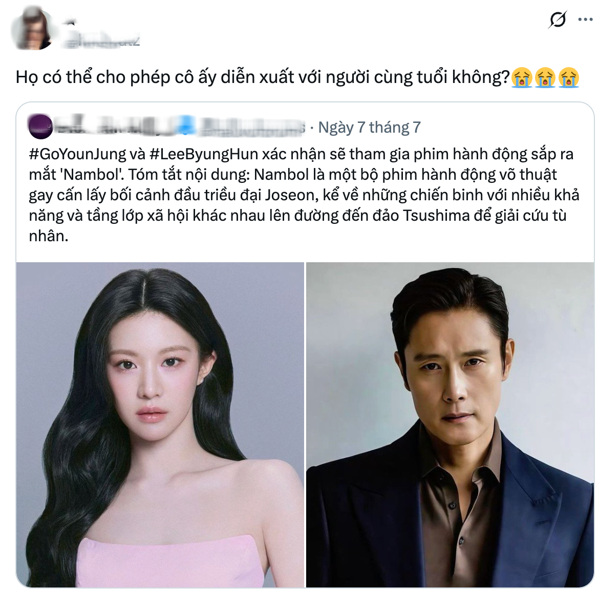 C&acirc;u hỏi g&acirc;y b&atilde;o MXH H&agrave;n: Hết nam diễn vi&ecirc;n trẻ rồi &agrave; m&agrave; phải đ&oacute;ng phim với Lee Byung Hun?- Ảnh 5.