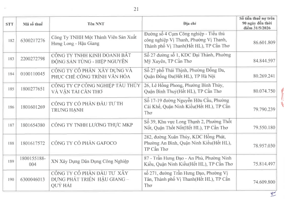 Cơ quan thuế c&ocirc;ng khai danh s&aacute;ch 722 người nộp thuế chưa ho&agrave;n th&agrave;nh nghĩa vụ về thuế- Ảnh 20.
