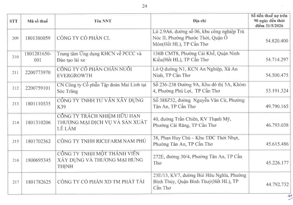 Cơ quan thuế c&ocirc;ng khai danh s&aacute;ch 722 người nộp thuế chưa ho&agrave;n th&agrave;nh nghĩa vụ về thuế- Ảnh 23.