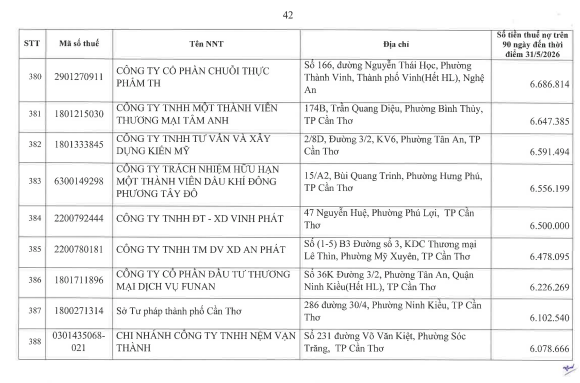 Cơ quan thuế c&ocirc;ng khai danh s&aacute;ch 722 người nộp thuế chưa ho&agrave;n th&agrave;nh nghĩa vụ về thuế- Ảnh 41.