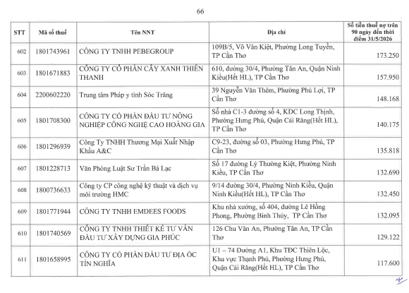 Cơ quan thuế c&ocirc;ng khai danh s&aacute;ch 722 người nộp thuế chưa ho&agrave;n th&agrave;nh nghĩa vụ về thuế- Ảnh 65.