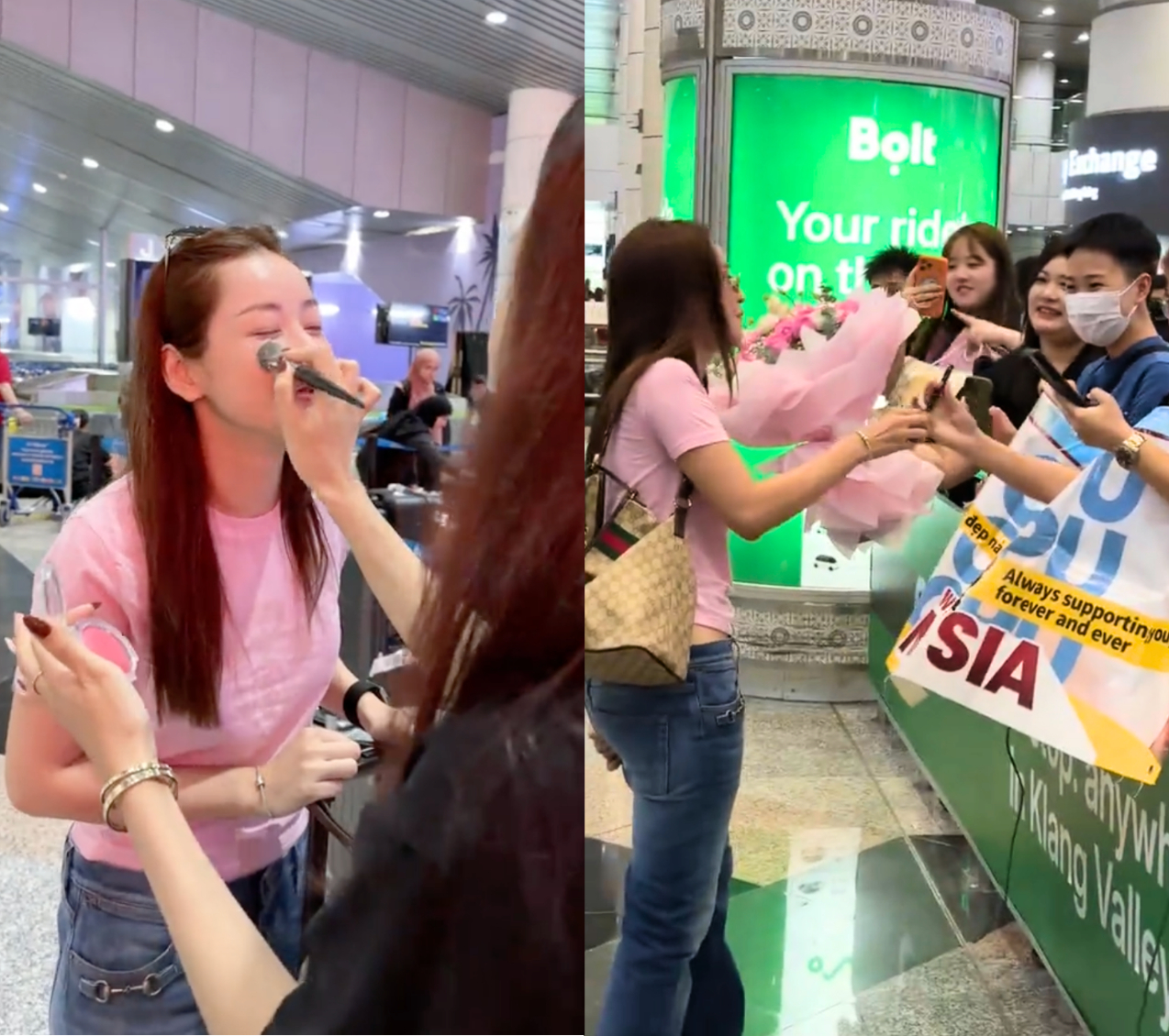 Chi Pu giấu mặt mộc gấp v&igrave; fan quốc tế "đột k&iacute;ch" ở s&acirc;n bay- Ảnh 4.