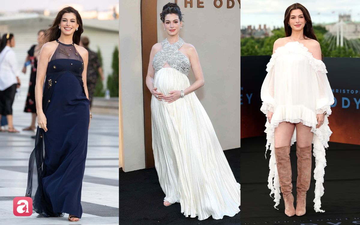 Đ&uacute;ng l&agrave; "b&agrave; bầu đẹp nhất Hollywood": Anne Hathaway l&ecirc;n đồ c&agrave;ng tối giản c&agrave;ng sang - Ảnh 8.