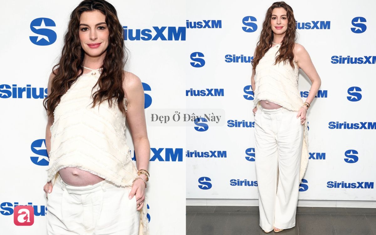 Đ&uacute;ng l&agrave; "b&agrave; bầu đẹp nhất Hollywood": Anne Hathaway l&ecirc;n đồ c&agrave;ng tối giản c&agrave;ng sang - Ảnh 2.