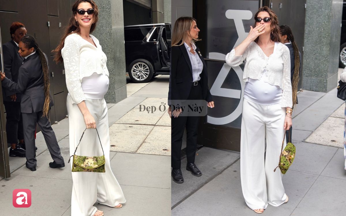 Đ&uacute;ng l&agrave; "b&agrave; bầu đẹp nhất Hollywood": Anne Hathaway l&ecirc;n đồ c&agrave;ng tối giản c&agrave;ng sang - Ảnh 5.
