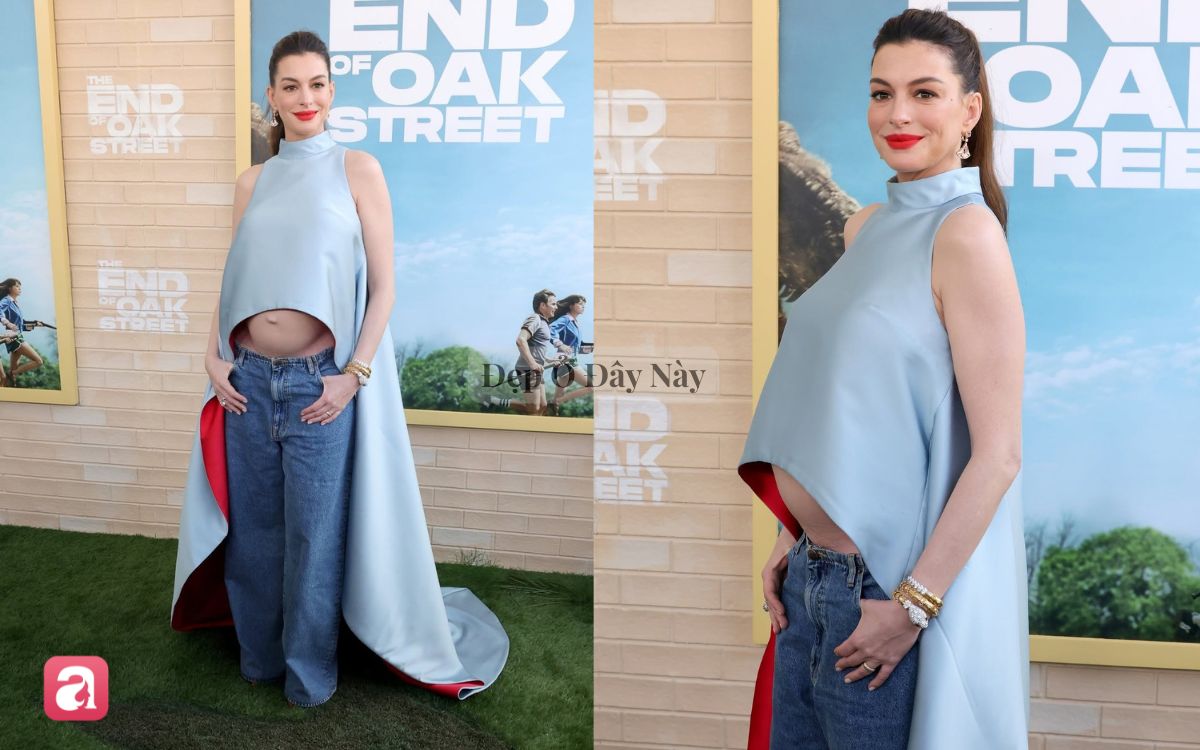 Đ&uacute;ng l&agrave; "b&agrave; bầu đẹp nhất Hollywood": Anne Hathaway l&ecirc;n đồ c&agrave;ng tối giản c&agrave;ng sang - Ảnh 4.