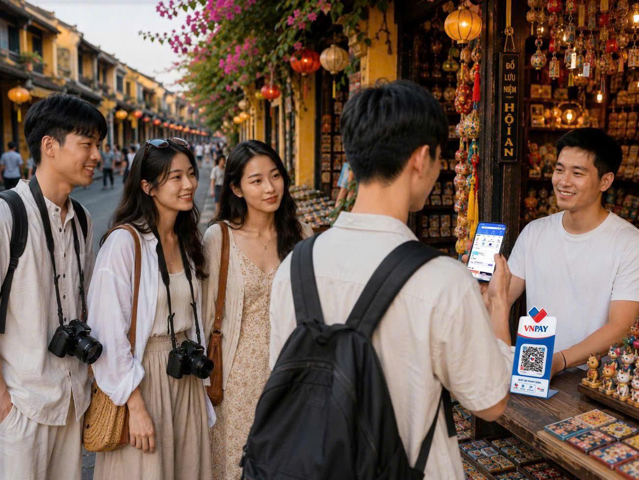 Kh&aacute;ch Trung Quốc, H&agrave;n Quốc đến Việt Nam kh&ocirc;ng cần đổi tiền, qu&eacute;t VNPAY-QR chi ti&ecirc;u trực tiếp- Ảnh 1.
