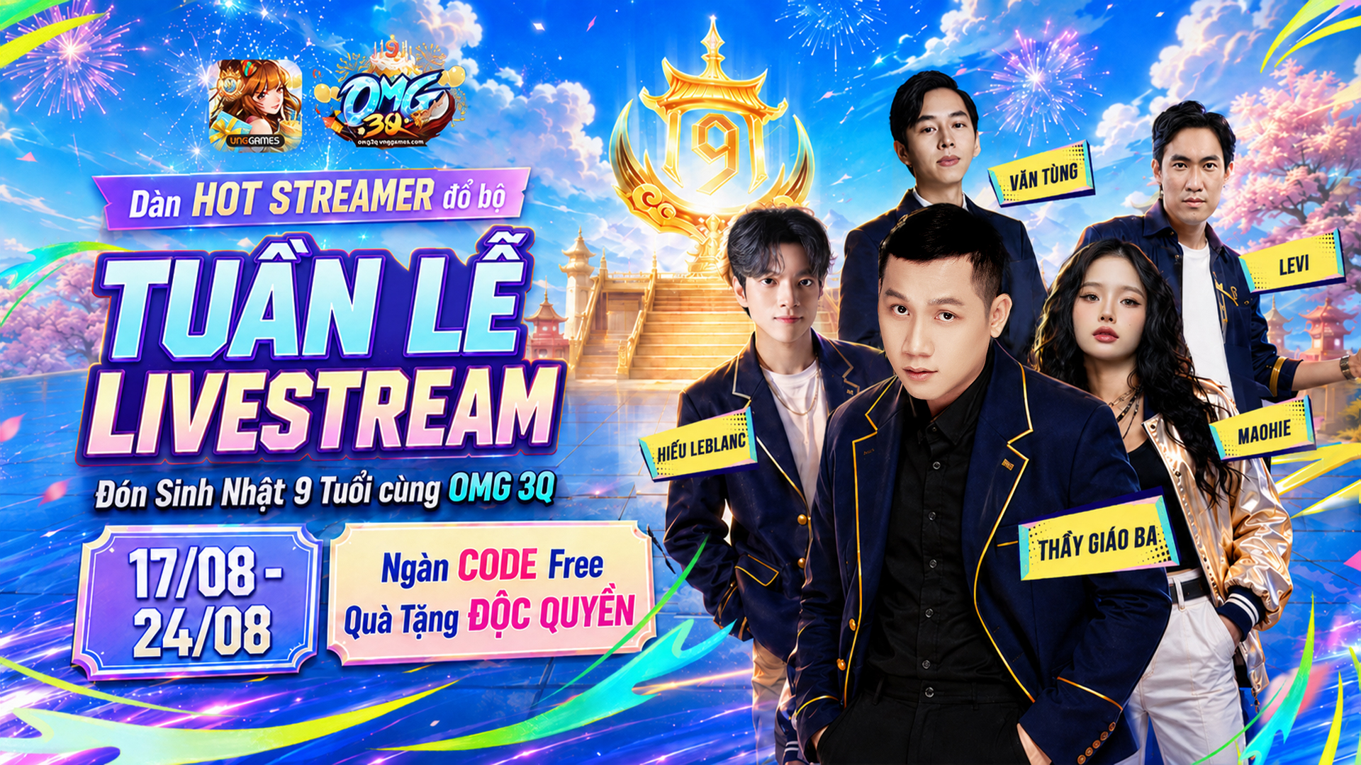 Chị Ca N&ocirc;, Thầy Gi&aacute;o Ba c&ugrave;ng d&agrave;n KOL cực hot hội ngộ tại đại tiệc sinh nhật 9 tuổi OMG 3Q - VNG - Ảnh 1.