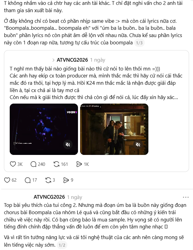Tranh c&atilde;i đạo nhạc mới nhất ở show Ch&ocirc;ng Gai, 1 Anh T&agrave;i l&ecirc;n tiếng- Ảnh 1.