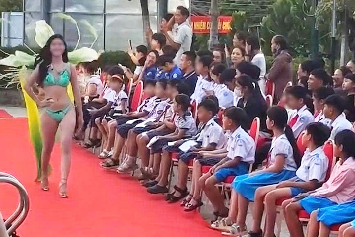 Tr&igrave;nh diễn &aacute;o tắm trước học sinh ở L&yacute; Sơn, ban tổ chức thi hoa hậu bị phạt- Ảnh 1.