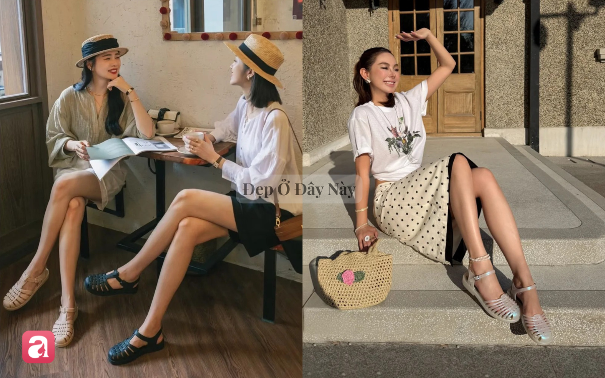 Cần nhất ngày mưa: Giày dép nhựa diện lên vừa sành điệu lại không lo đọng nước ướt nhẹp- Ảnh 3.