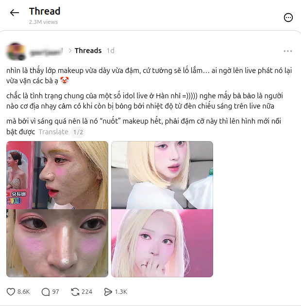 Hơn 2 triệu người hoảng hốt với bức ảnh như cả "tấn phấn" trên mặt của idol live Hàn Quốc- Ảnh 1.