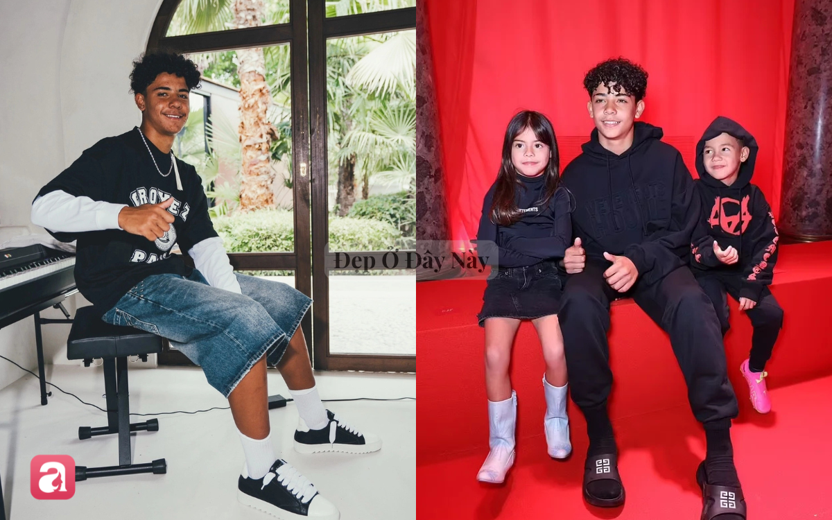 Visual của con trai Ronaldo: 16 tuổi đ&atilde; cao gần 1m9, cơ bắp cuồn cuộn, mặc g&igrave; cũng đẹp- Ảnh 7.
