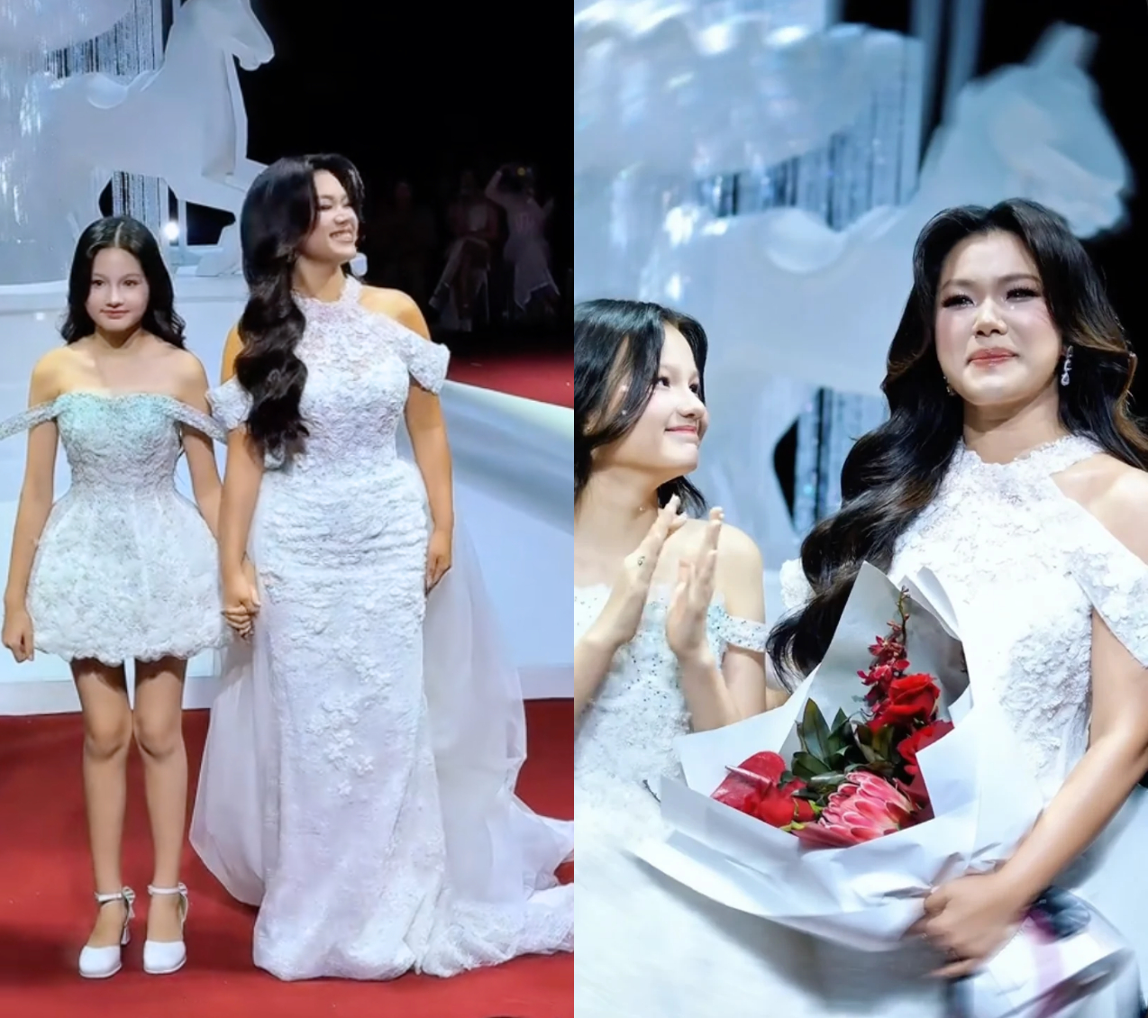 Nữ ca sĩ Việt vừa được cầu h&ocirc;n bất ngờ trong l&uacute;c c&ugrave;ng con g&aacute;i tr&igrave;nh diễn v&aacute;y cưới- Ảnh 2.