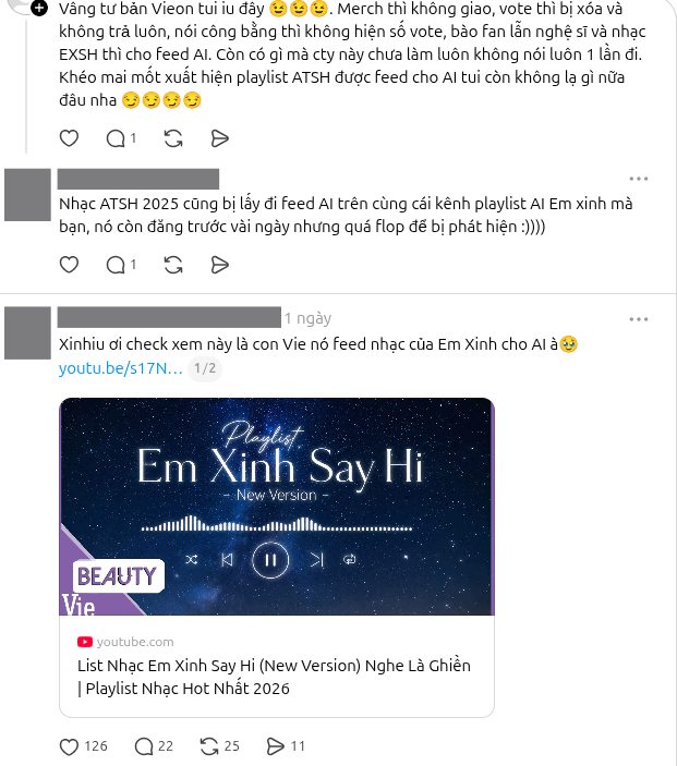 Nghi vấn loạt hit từ Anh Trai - Em Xinh bị AI "x&agrave;o nấu", kh&aacute;n giả y&ecirc;u cầu NSX giải th&iacute;ch- Ảnh 2.