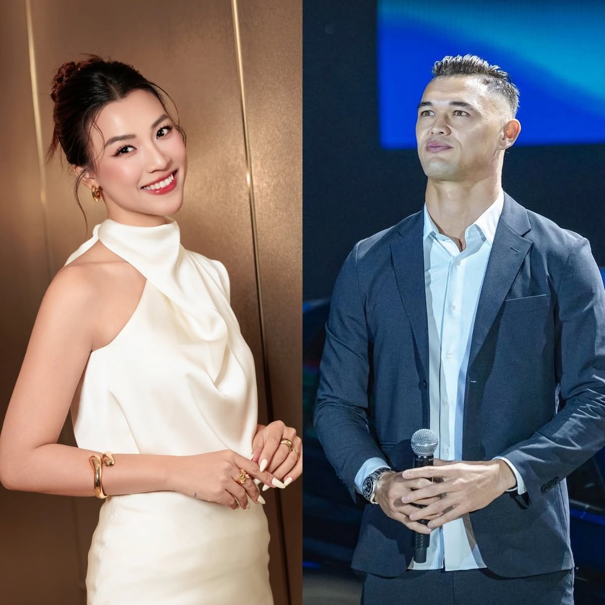 MC Ho&agrave;ng Oanh ph&aacute;t t&iacute;n hiệu c&ocirc;ng khai với L&ecirc; Giang Patrik ngay tại SVĐ Mỹ Đ&igrave;nh- Ảnh 1.