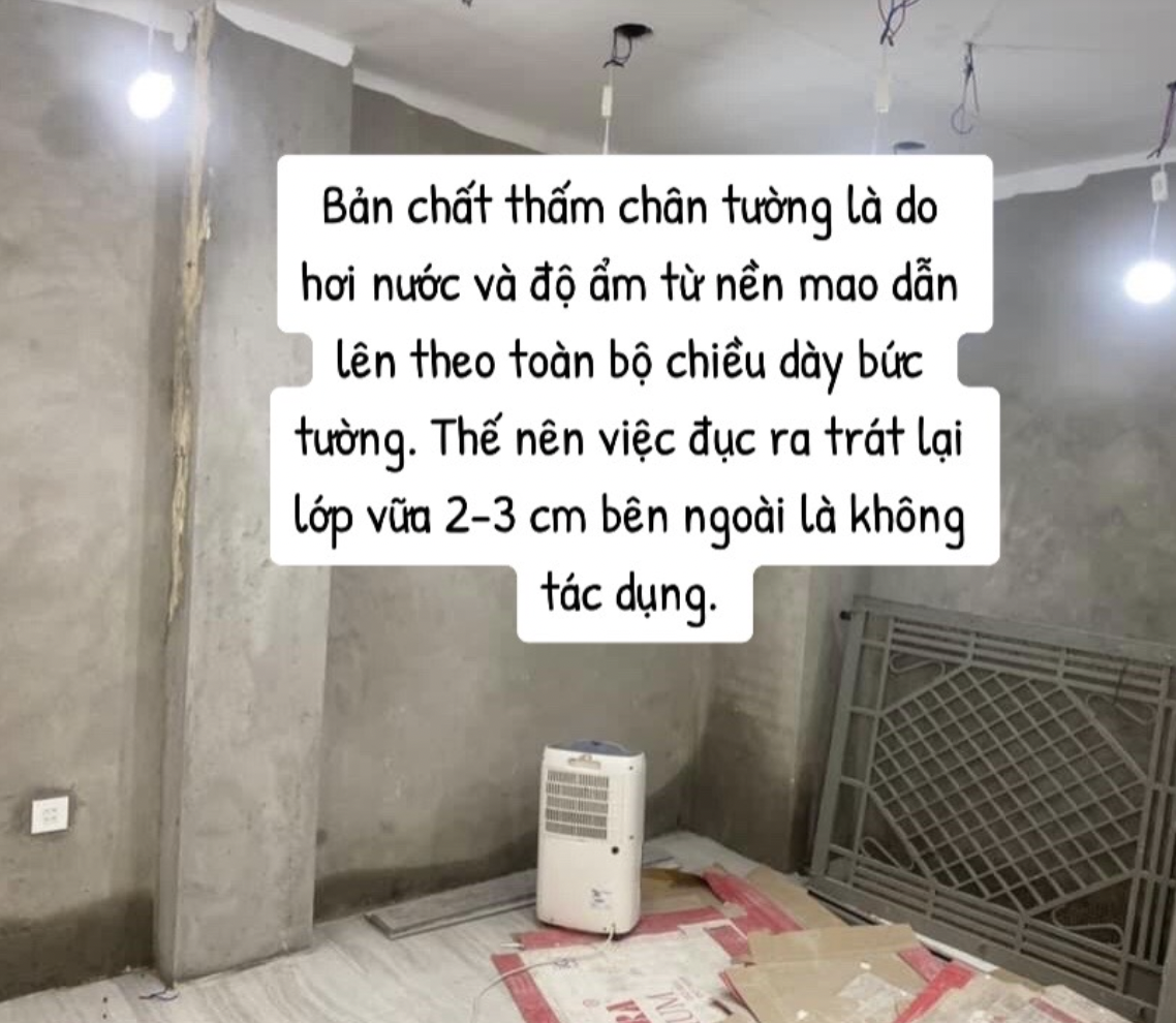Nh&agrave; mới x&acirc;y 2 năm đ&atilde; loang lổ v&igrave; mưa k&eacute;o d&agrave;i: V&igrave; sao c&agrave;ng đục tường tr&aacute;t lại c&agrave;ng kh&oacute; hết thấm?- Ảnh 12.