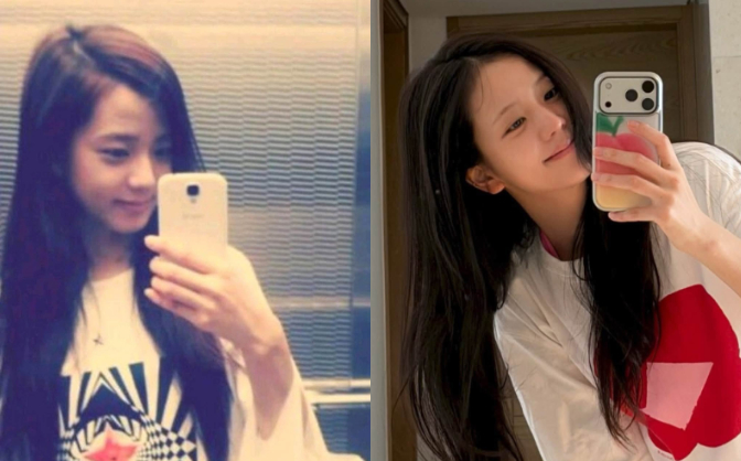 2 bức ảnh selfie trước gương "b&oacute;c trần" tuổi t&aacute;c của Jisoo (BLACKPINK) - Ảnh 1.