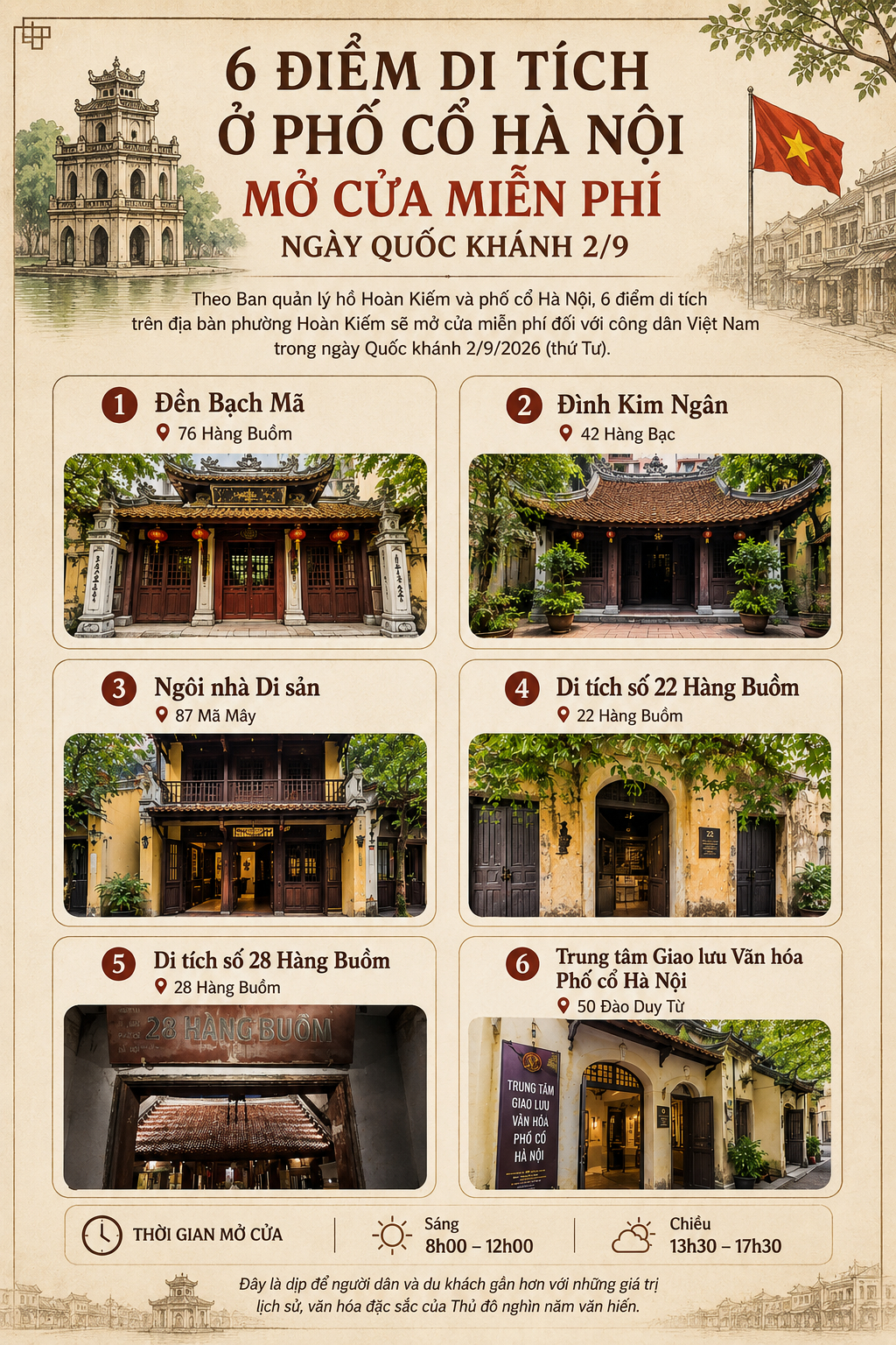 Danh s&aacute;ch 6 điểm di t&iacute;ch miễn ph&iacute; cho c&ocirc;ng d&acirc;n Việt Nam trong ng&agrave;y Quốc Kh&aacute;nh 2/9- Ảnh 1.