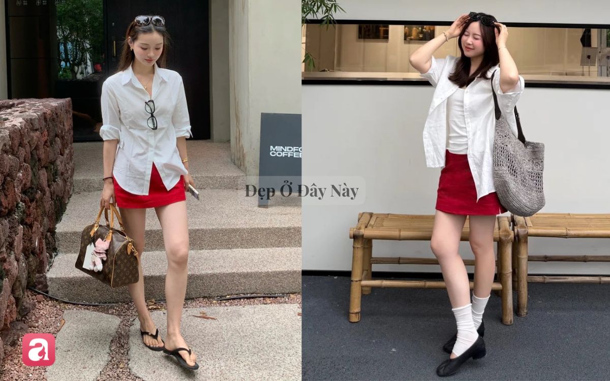 C&ocirc;ng thức phối đồ quốc d&acirc;n: &Aacute;o trắng v&agrave; ch&acirc;n v&aacute;y đỏ tr&ocirc;ng như "tiểu thư nh&agrave; t&agrave;i phiệt" m&agrave; chẳng cần nghĩ nhiều- Ảnh 3.