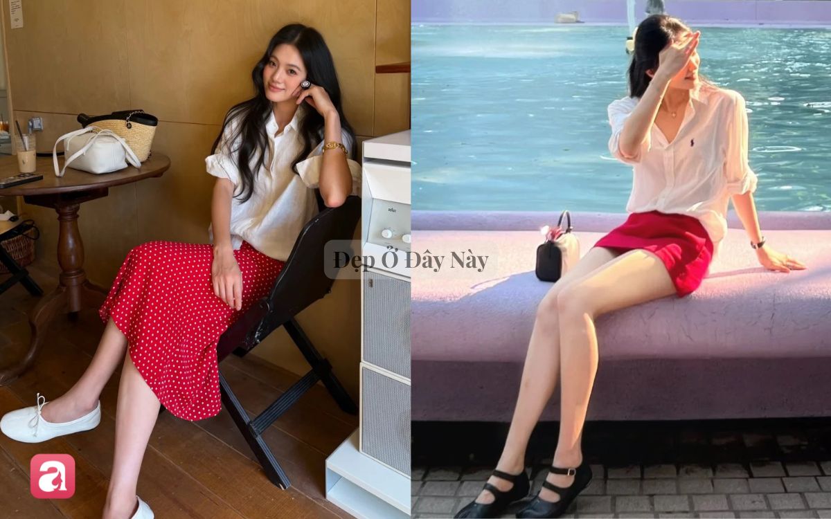 C&ocirc;ng thức phối đồ quốc d&acirc;n: &Aacute;o trắng v&agrave; ch&acirc;n v&aacute;y đỏ tr&ocirc;ng như "tiểu thư nh&agrave; t&agrave;i phiệt" m&agrave; chẳng cần nghĩ nhiều- Ảnh 4.