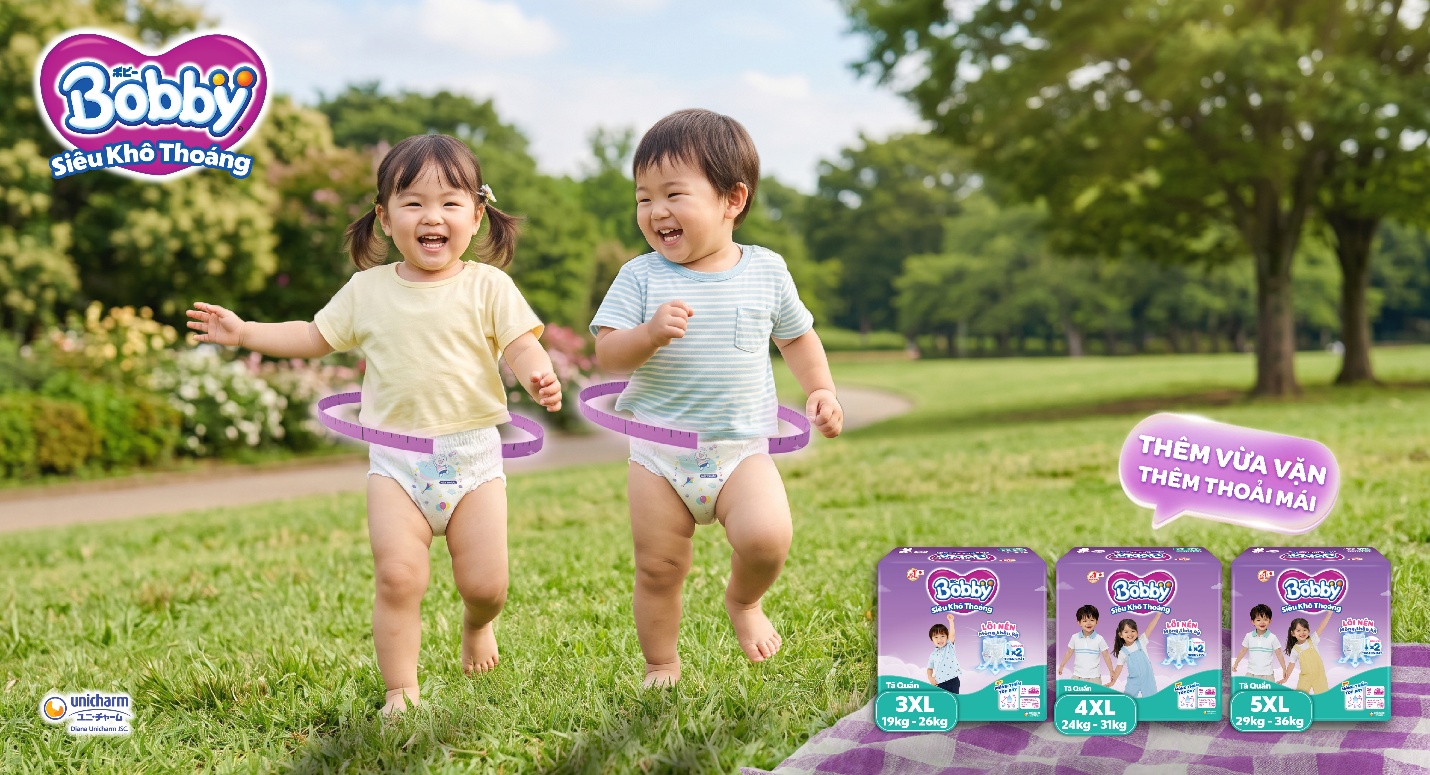Bobby ti&ecirc;n phong mở rộng hệ size t&atilde; quần tới 5XL, đồng h&agrave;nh c&ugrave;ng b&eacute; lớn tới 36kg - Ảnh 1.