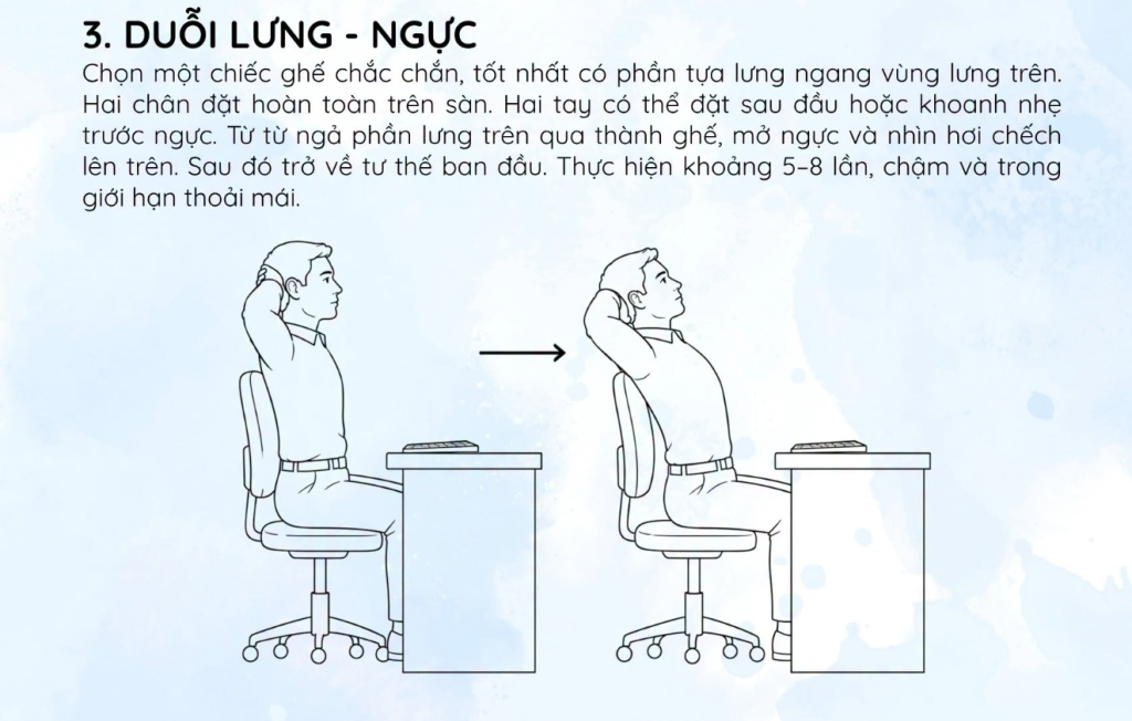 U40 đau cổ, vai, gáy: 4 động tác ngồi trên ghế giúp hết ngay- Ảnh 3.