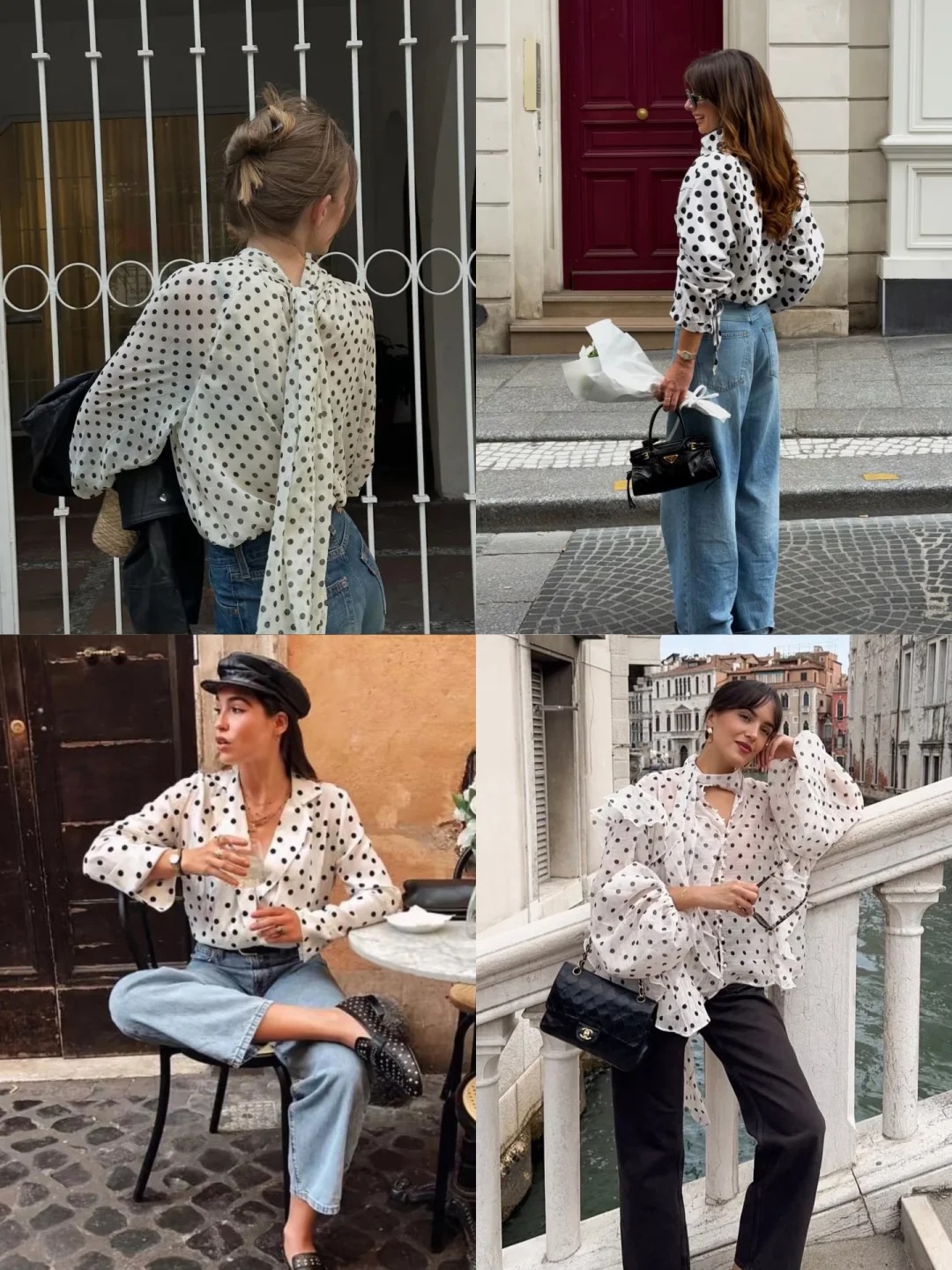 Chiếc sơ mi chấm bi đ&uacute;ng chuẩn "quiet luxury" gi&uacute;p outfit tr&ocirc;ng c&oacute; gu v&agrave; nh&igrave;n đắt tiền hơn hẳn- Ảnh 2.