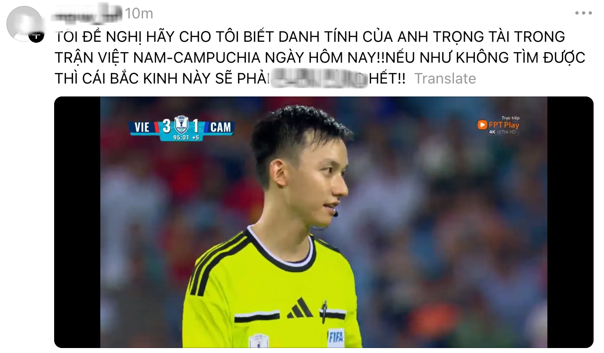 Sốc visual trọng tài trận Việt Nam 3-1 Campuchia: Trẻ như sinh viên, điển trai hút mắt khiến dân mạng thi nhau "truy tìm" danh tính - Ảnh 9.