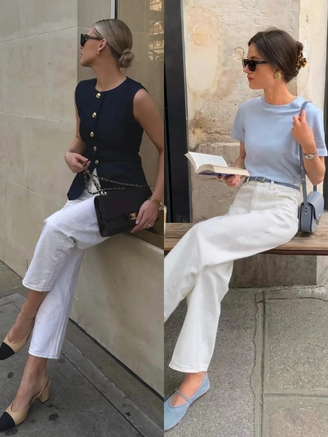Quần jeans trắng: M&oacute;n đồ được xem l&agrave; chuẩn phong c&aacute;ch old money nơi c&ocirc;ng sở, h&egrave; n&agrave;o cũng được giới thời trang "lăng x&ecirc;" - Ảnh 10.