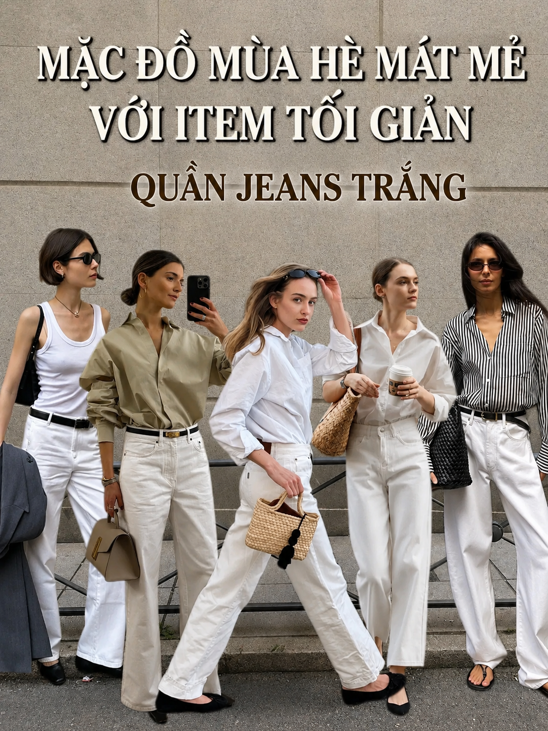 Quần jeans trắng: M&oacute;n đồ được xem l&agrave; chuẩn phong c&aacute;ch old money nơi c&ocirc;ng sở, h&egrave; n&agrave;o cũng được giới thời trang "lăng x&ecirc;" - Ảnh 1.