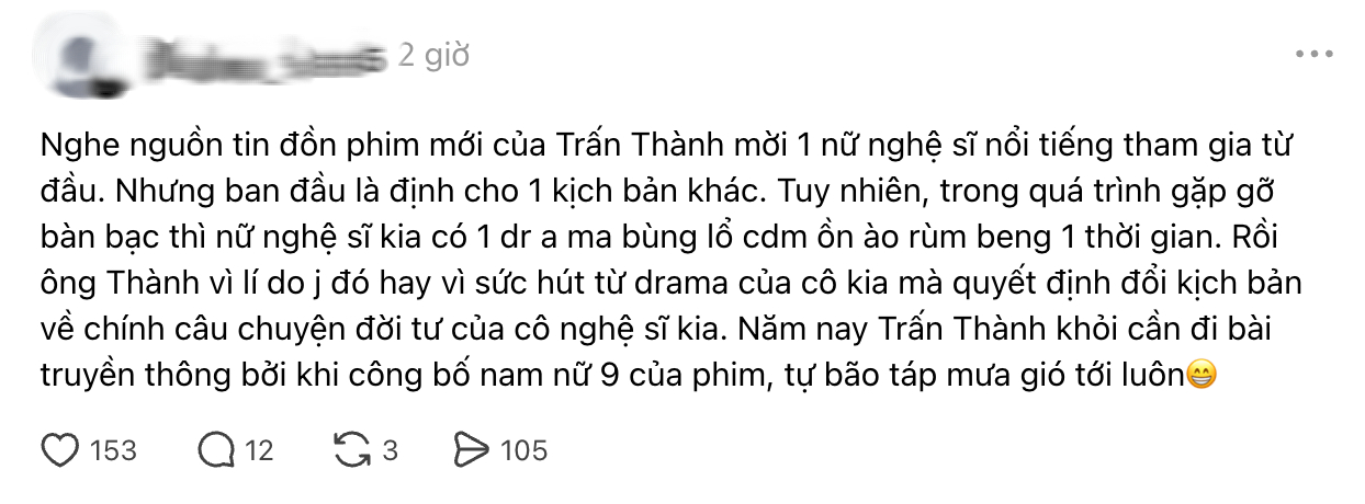Rộ tin Trấn Th&agrave;nh đổi gấp kịch bản phim Tết v&igrave; 1 mỹ nh&acirc;n hot bậc nhất Vbiz, lộ hint r&otilde; mồn một từ l&acirc;u- Ảnh 2.