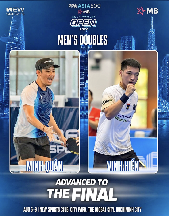 Kết quả bán kết PPA HCM ngày 8/8: Pickleball Việt Nam tạo chung kết trong mơ khi cặp của Lý Hoàng Nam đối đầu Trương Vinh Hiển - Quân Đỗ- Ảnh 2.
