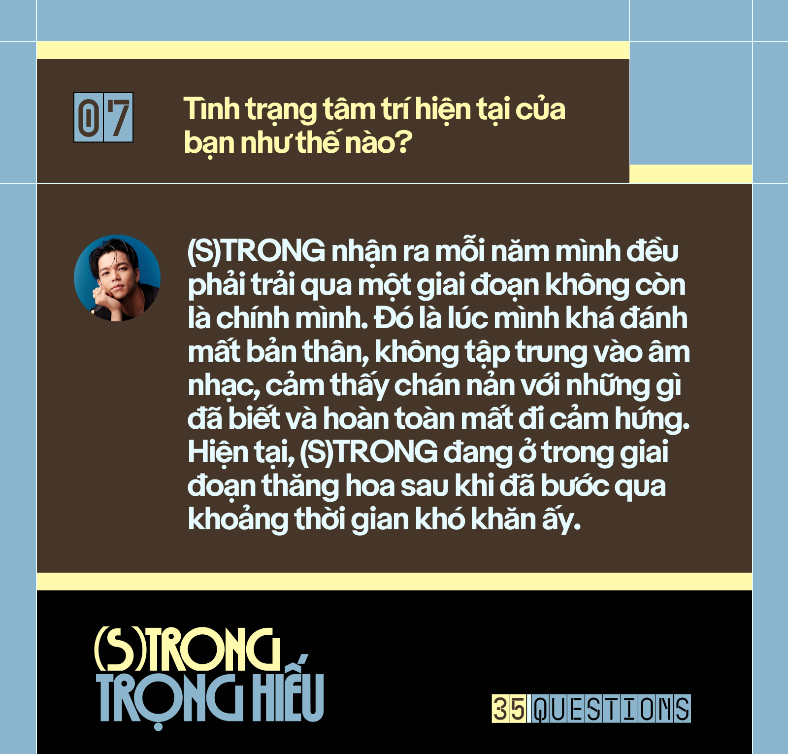 Gallery - 35 Questions x (S)TRONG Trọng Hiếu: “Tôi chỉ là một đứa trẻ đang ở trọ trên thế gian” - image 13