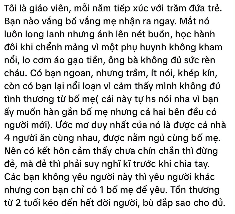 B&igrave;nh luận của c&ocirc; gi&aacute;o khiến nhiều cha mẹ Việt &ldquo;giật th&oacute;t&rdquo;: Th&igrave; ra điều con c&aacute;i cần chỉ đơn giản thế n&agrave;y!- Ảnh 1.