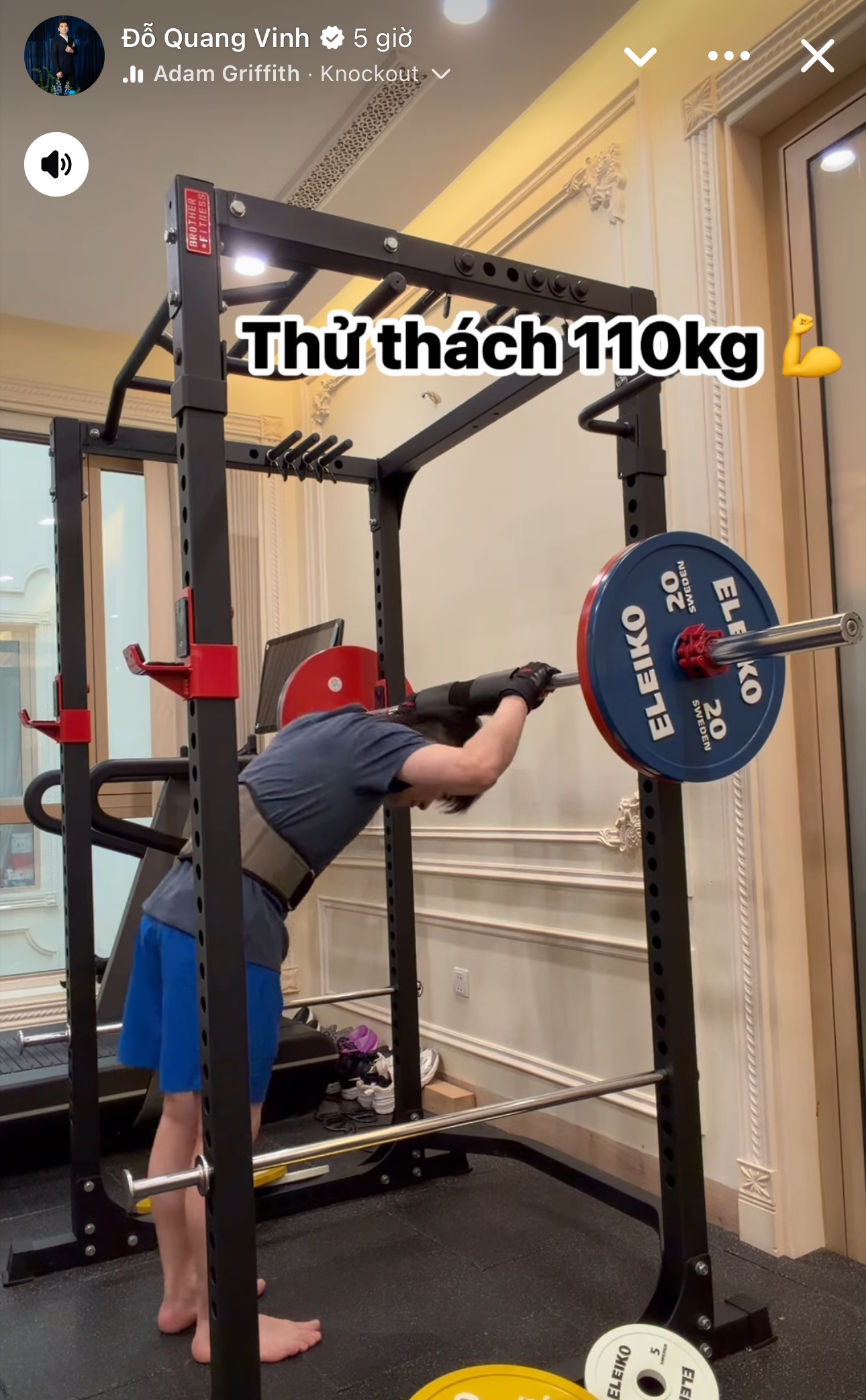 Thiếu gia nh&agrave; bầu Hiển - Đỗ Vinh Quang n&acirc;ng tạ 110kg  - Ảnh 1.