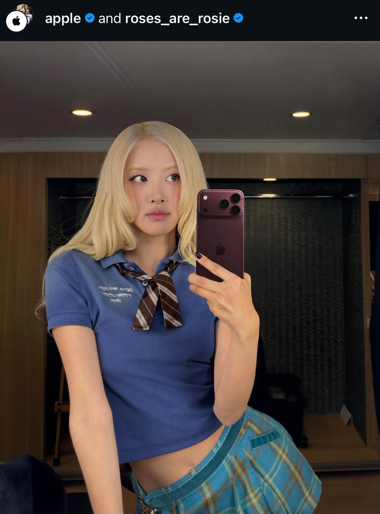 Ros&eacute; (BLACKPINK) "flex" iPhone 18 đỏ burgundy, đập tan nghi vấn d&ugrave;ng AI chỉnh ảnh- Ảnh 1.