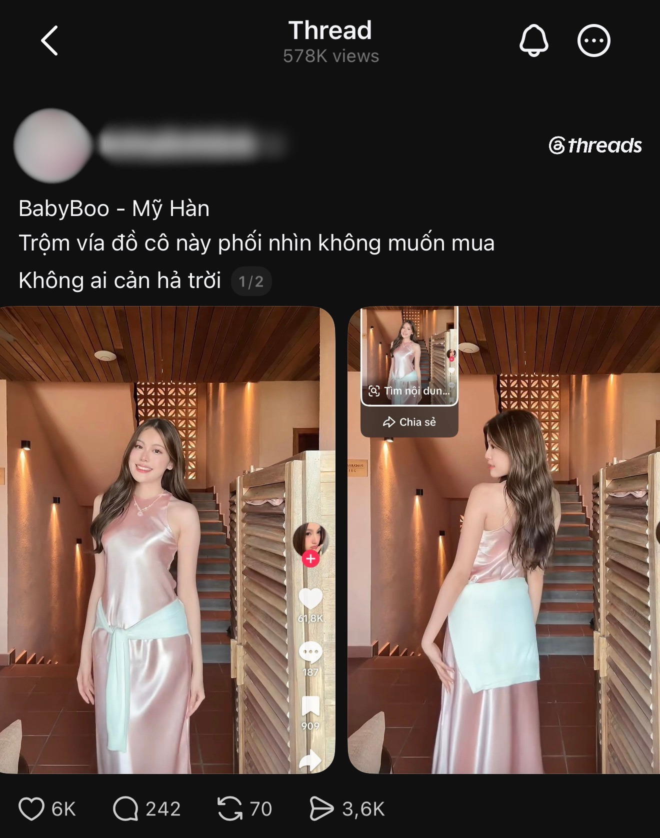 Hot girl Tăng Mỹ H&agrave;n diện v&aacute;y lụa "trả job", bất ngờ bị phản ứng- Ảnh 1.