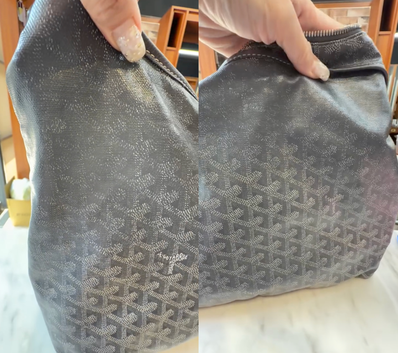T&uacute;i Goyard 60 triệu tr&oacute;c sơn nham nhở như h&agrave;ng chợ, người d&ugrave;ng khuy&ecirc;n nhau n&eacute; gấp: "Cứu được ai th&igrave; cứu!"- Ảnh 2.